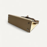 Bolsa Hermès Mini Kelly Epsom Tricolor Nata/ Chai / Gris Meyer com Ferragens Palladium