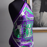 Blusa Valentino Scarf-Print Seda Halterneck