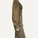 Vestido Burberry Midi em Malha Bege
