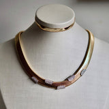 Colar Malha em Ouro Amarelo 18K  com Pavê em Diamantes