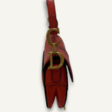 Bolsa Christian Dior Goatskin Micro Saddle Bag With Strap Bright Orange