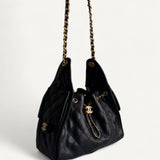 Bolsa Chanel 25 Small Preta com Ferragens Douradas