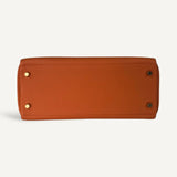Bolsa Hermès Kelly 28 Togo Orange H com Ferragens Gold