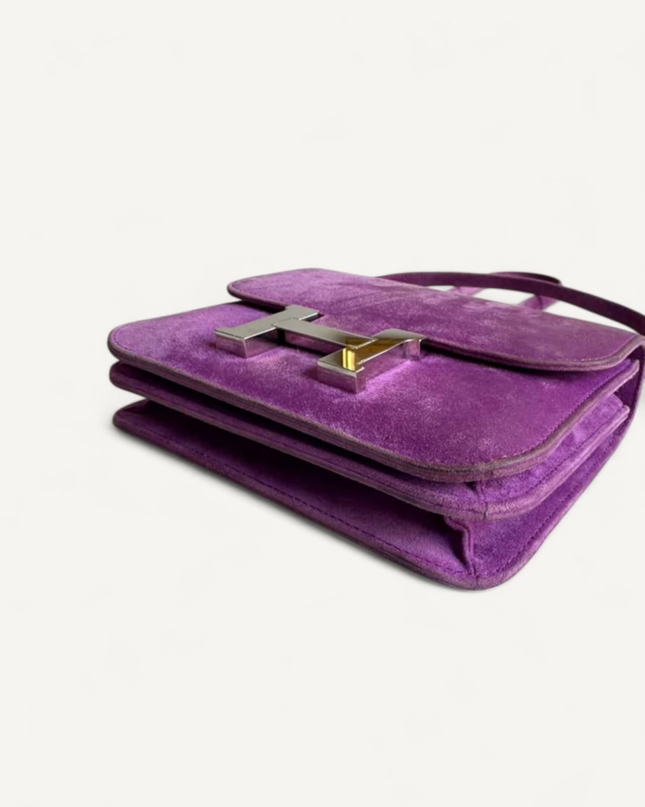 Bolsa Hermès Constance 18 Doblis Violet Clair com Ferragens