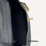 Bolsa Hermés Kelly 32 Togo Noir com Ferragens Gold