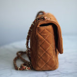 Bolsa Chanel Classic Flap Suede Caramelo