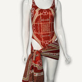 Conjunto Hermès Malliot de Bain Cameron Mors Et Gourmettes Rouge