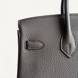 Bolsa Hermès Birkin 25 Togo Gris Meyer com Ferragens Rosé Gold