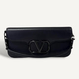 Bolsa Valentino Garavani Loco Couro Preta Pequena