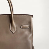 Bolsa Hermès Birkin 30 Swift Etoupe com Ferragens Palladium