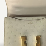 Bolsa Hermès Constance 18 Ostrich Nata com Ferragens Gold