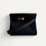 Bolsa Hermès Mini Herbag Noir com Ferragens Gold