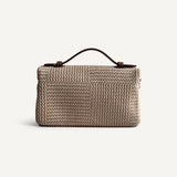 Bolsa Loro Piana Extra Pocket L19 Ecru Brown Cotton com Ferragens Douradas