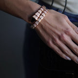 Pulseira Bvlgari Serpenti Viper Rose Gold com Pavê de Diamantes e Pedra em Ônix