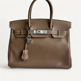 Bolsa Hermès Birkin 30 Swift Etoupe com Ferragens Palladium