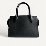 Bolsa Prada Monochrome Preta com Ferragens Prateadas