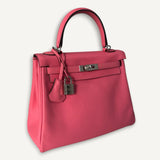 Bolsa Hermès Kelly 25 Swift Rose Confetti com Ferragens Palladium