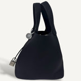 Bolsa Hermès Picotin 18 Clemence Bleu Caban com Ferragens Palladium