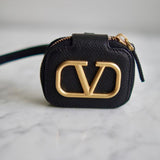 Porta Airpods Valentino Couro Preto