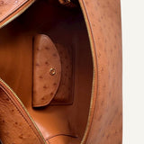 Bolsa Loro Piana Extra L27 Ostrich Sand Haze com Ferragens Douradas