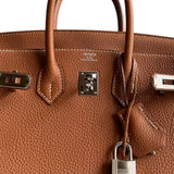 Bolsa Hermès Birkin 25 Togo Gold com Ferragens Palladium