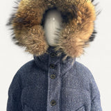 Casaco Burberry Puffer Xadrez Azul - Tam GG
