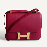 Bolsa Hermès Constance 24 Epsom Rouge com Ferragens Gold