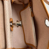 Bolsa Hermès Herbag 31 Ecru Viking Criss Toile com Ferragens Palladium