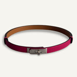 Cinto Hermès Kelly 18  Epsom Rose Mexico com Ferragens Palladium