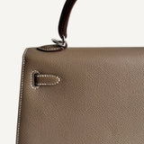 Bolsa Hermès Kelly 25 Epsom Etoupe com Ferragens Palladium
