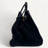 Bolsa The Row Margaux Grande em Suede Preto
