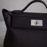 Bolsa Hermès 24/24 29 Togo & Swift Bai Brun Com Ferragens Palladium