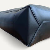 Bolsa Balmain Tote Shopping Bag em Couro Preto