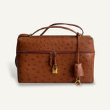 Bolsa Loro Piana Extra L27 Ostrich Sand Haze com Ferragens Douradas