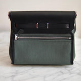 Bolsa Hermès Herbag Zip 20 Mangrove Noir com Ferragens Palladium