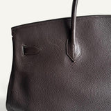 Bolsa Hermès Birkin 40 Togo Brow com  Ferragens Palladium