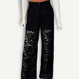 Calça Dolce & Gabbana DNA em Renda Floral Preta