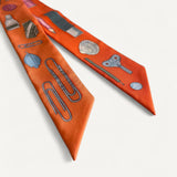 Twilly Hermès In The Pocket Abricot, Vert Amande e Jaune Pale