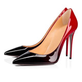 Scarpin Christian Louboutin Kate 100 Patent Degrade Black-Red