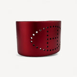 Pulseira Bracelete Hermès Evelyne Vermelho Metalizado Sunset Cuff T2 Rouge H
