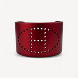 Pulseira Bracelete Hermès Evelyne Vermelho Metalizado Sunset Cuff T2 Rouge H