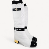 Bota Chanel Com Logo Double Mood Branca