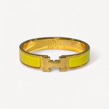 Pulseira Amarela Clic Hermès Com Ouro Amarelo