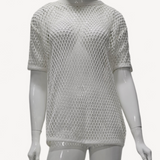 Blusa Burberry Tela Vazada Branca