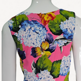 Vestido Dolce & Gabbana com Estampa Hortência Azul e Pink