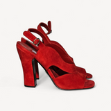 Sandália Prada Veludo Vermelho