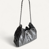 Bolsa Chanel 25 Mini Prata com Ferragens Prateadas