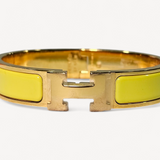 Pulseira Amarela Clic Hermès Com Ouro Amarelo