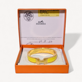 Pulseira Amarela Clic Hermès Com Ouro Amarelo