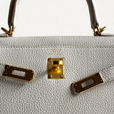 Bolsa Hermès Kelly 25 Togo Craie com Ferragens Gold